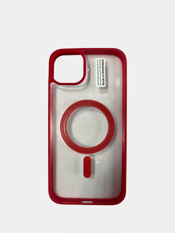 Чехол iPhone 12 12 Pro MagSafe прозрачный красный