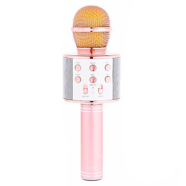 Микрофон для караоке WSTER WS-858L розовое золото