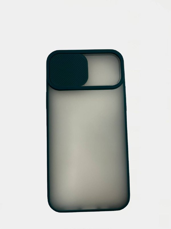 Чехол iPhone 12 mini 5.4" матовый с цветной рамкой и шторкой для камеры зеленый