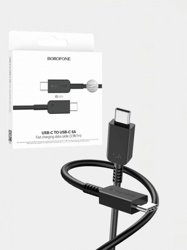 Кабель USB Type-c / Type-c Borofone BX69 3A 1 м черный